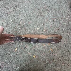 Vintage Brown Leather Belt with Silver Buckle Size Large